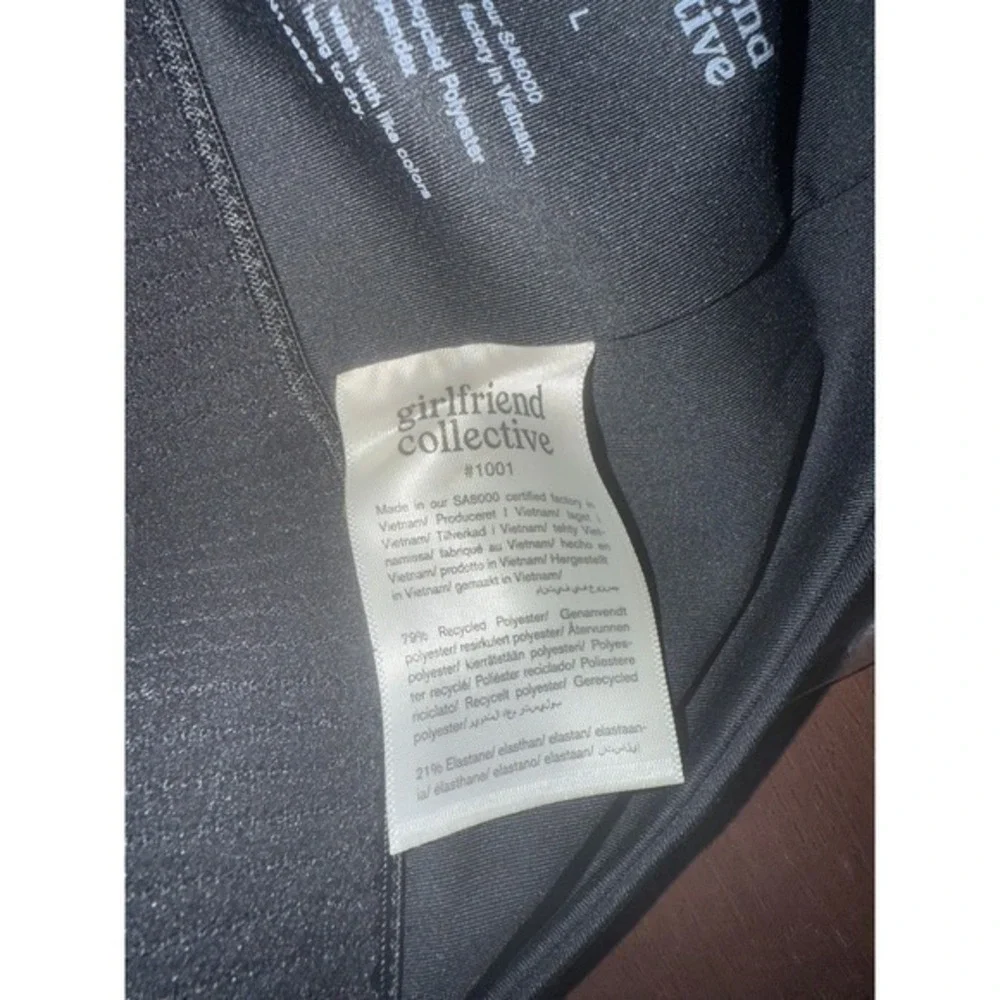 Girlfriend‎ Collective Topanga Sports Bra in Black Large NEW